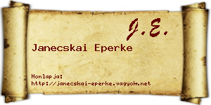 Janecskai Eperke névjegykártya